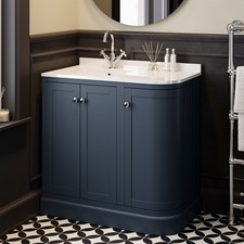900mm Blue Curved Left Hand