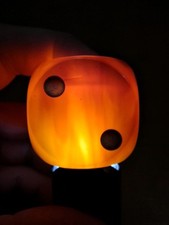 Bakelite Cube Orange GDR Resin 3.8cm 68gr - Thermometer Blavia