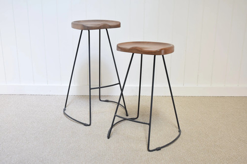 Metal leg bar stool - with, solid