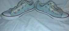 size 1 girls converse Pale Blue Kids Converse All Stars With Star Laces Low Top