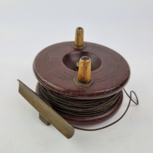 Antique wooden and brass - antique, 3.5"