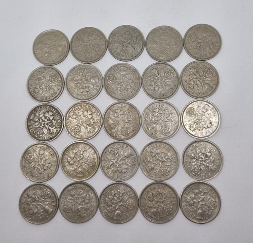 Lot sixpence coins - of,
