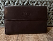 New Jobis Chocolate Brown Soft Leather Folding Purse 5.5x3.75x.5"