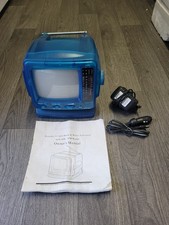 Majestic blue TV, vintage portable mini TV and radio, 5.5'' screen size