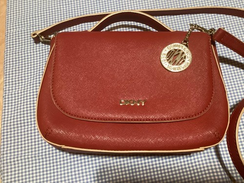 Donna karen red - leather, purse