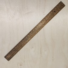 Vintage Wooden Ruler Set – Made in England – Dual Scale 12" / 30cm – Retro Tool