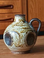 Vintage MCM Scandinavian Stoneware Pottery Vase - Signed 