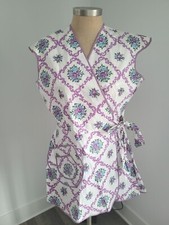 Vintage Full Smock Apron New Old Stock with Tags Lavender Roses