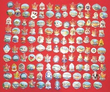 VINTAGE ENAMEL BADGES TOWNS & PLACES - PLAIN BACK - CHOOSE FROM LIST  LOT B3