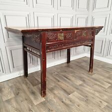 Antique Chinese Altar Table 19th Century Solid Wooden Bench - Carved Oriental