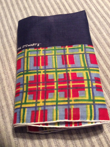 Vtg linen irish tartan plaid - vtg,