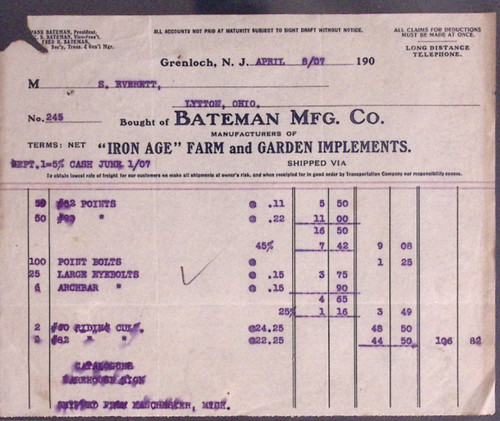 1907 bateman mfg iron age - bateman,