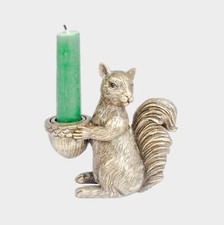 Gold Squirrel Acorn Candle Holder 11cm Candle Stick Holder Animal Statue Decor