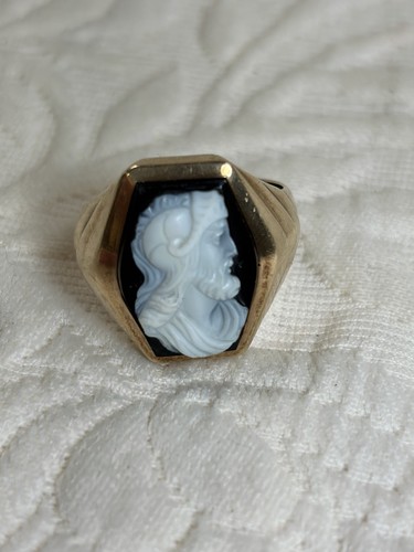 Antique 10k hardstone cameo - antique,
