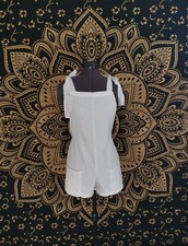 Lightweight White Short Dungarees Size S
