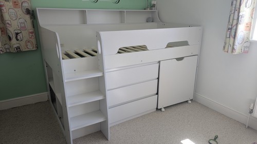 White mid sleeper single bed - mid,