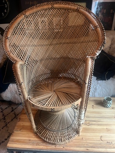 Vintage wicker peacock chair - wicker,