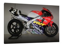 1997 Honda RVF750 RC45 - 30x20 Inch Canvas Framed Picture Print Classic EWC Bike