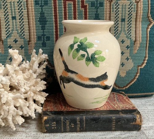 Sponge ware cats vase aston - ware,