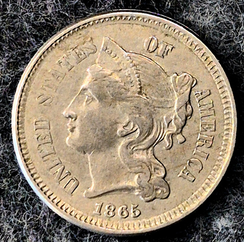 1865 first year cent nickel - 1865, 3