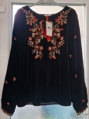 Black velvet embroidered - black,