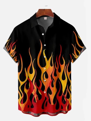 Mens button down - shirts, fire