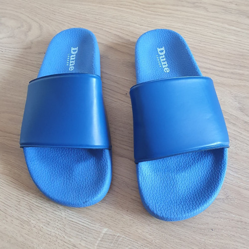 Dune london blue slide sandals - blue,