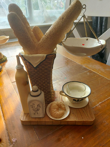 White ceramic rooster candle - ceramic,
