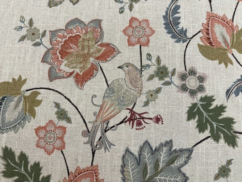 Floral linen fabric lazise - floral,
