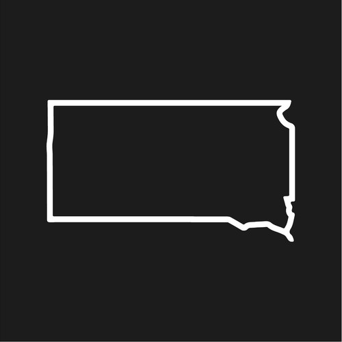 South dakota outline vinyl - south,