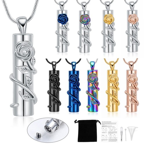Rose flower urn necklace for - rose,