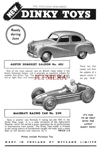 1950s dinky toys advert - dinky,