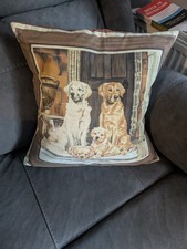 Lovely Golden Retriever And Pups Cushion With Inner .  Very Soft