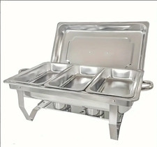 4 Pack Chafing Dish Buffet Set - Chaffing Dishes Stainless Steel 3 FOOD PANS