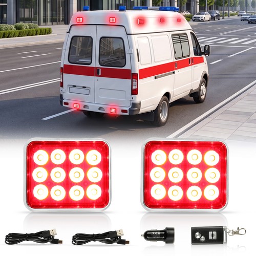 2pcs wireless red led warning - 2pcs,