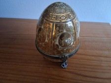 Vintage Decorative Gold Porcelain Egg Trinket Box