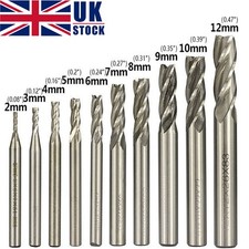 10XFlute End Mill Cutter Drill Bit CNC Milling Tool HSS Straight Shank UK4 Slot-