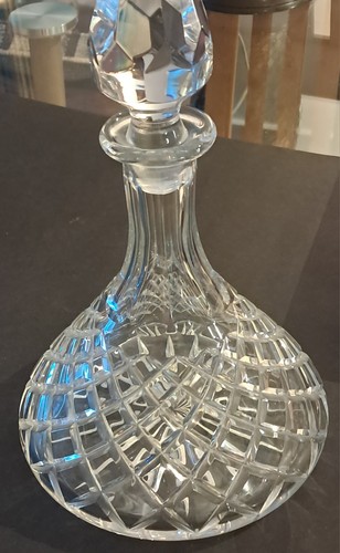 Vintage glass port decanter - port,
