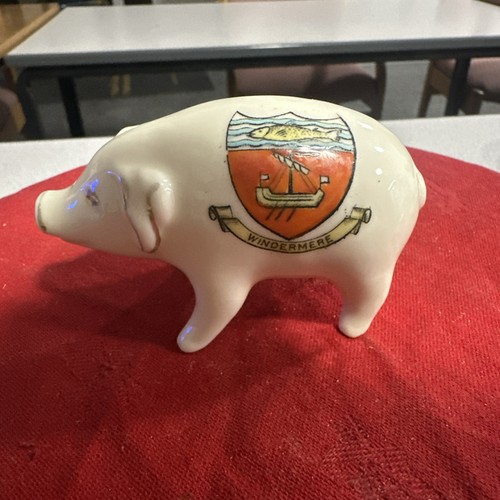Windermere crested ware pig - crested,