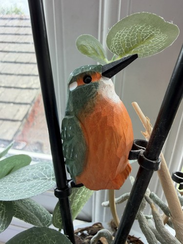 Handmade wooden kingfisher - wooden,