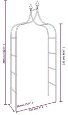vidaXL Black Steel Rose Arch Pergola Trellis 2x Garden Arches, 120x38x260 Cm