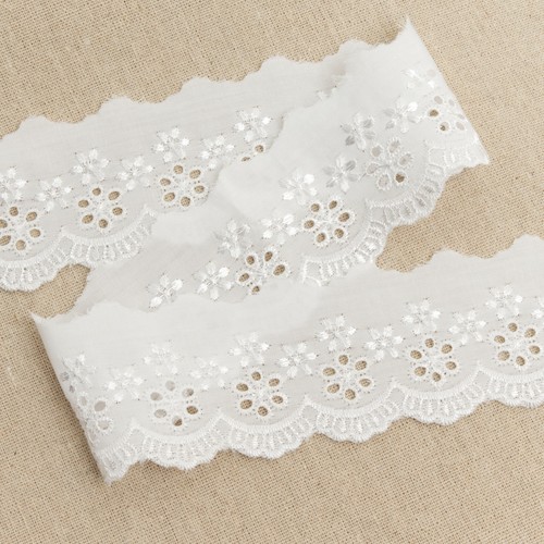 White broderie anglaise lace - anglaise,