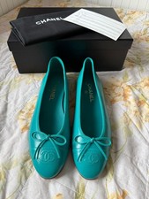 CHANEL Ballerina Flats in Green, , Size EU 39/UK 6 Brand new with box & dustbags