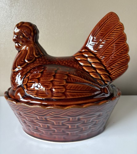 Vintage denmead pottery hen - vintage,