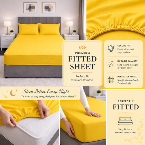 Fitted sheets polycotton plain - fitted,