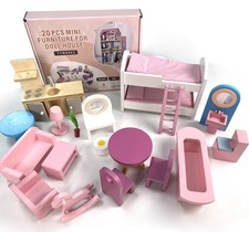 Wooden dollhouse furniture - wooden,