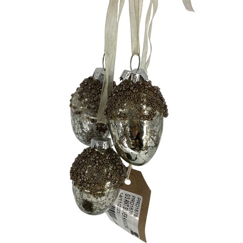 Silver acorn hanging ornaments - silver,