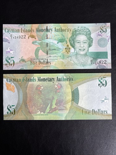 Unc cayman islands five - $5,