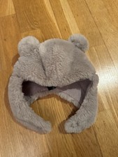 Zara kids grey fur fluffy hat