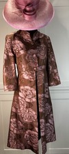 Veni Infantino UK 12/14 Brown Pink Dress & Jacket Wedding Guest Races Outfit